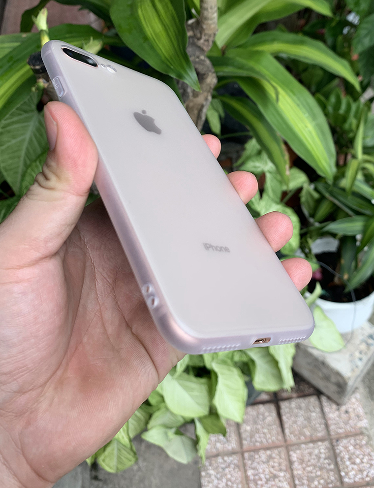 Ốp lưng viền dẻo trắng sần nhám cao cấp dành cho iPhone 7 Plus vs iPhone 8 Plus