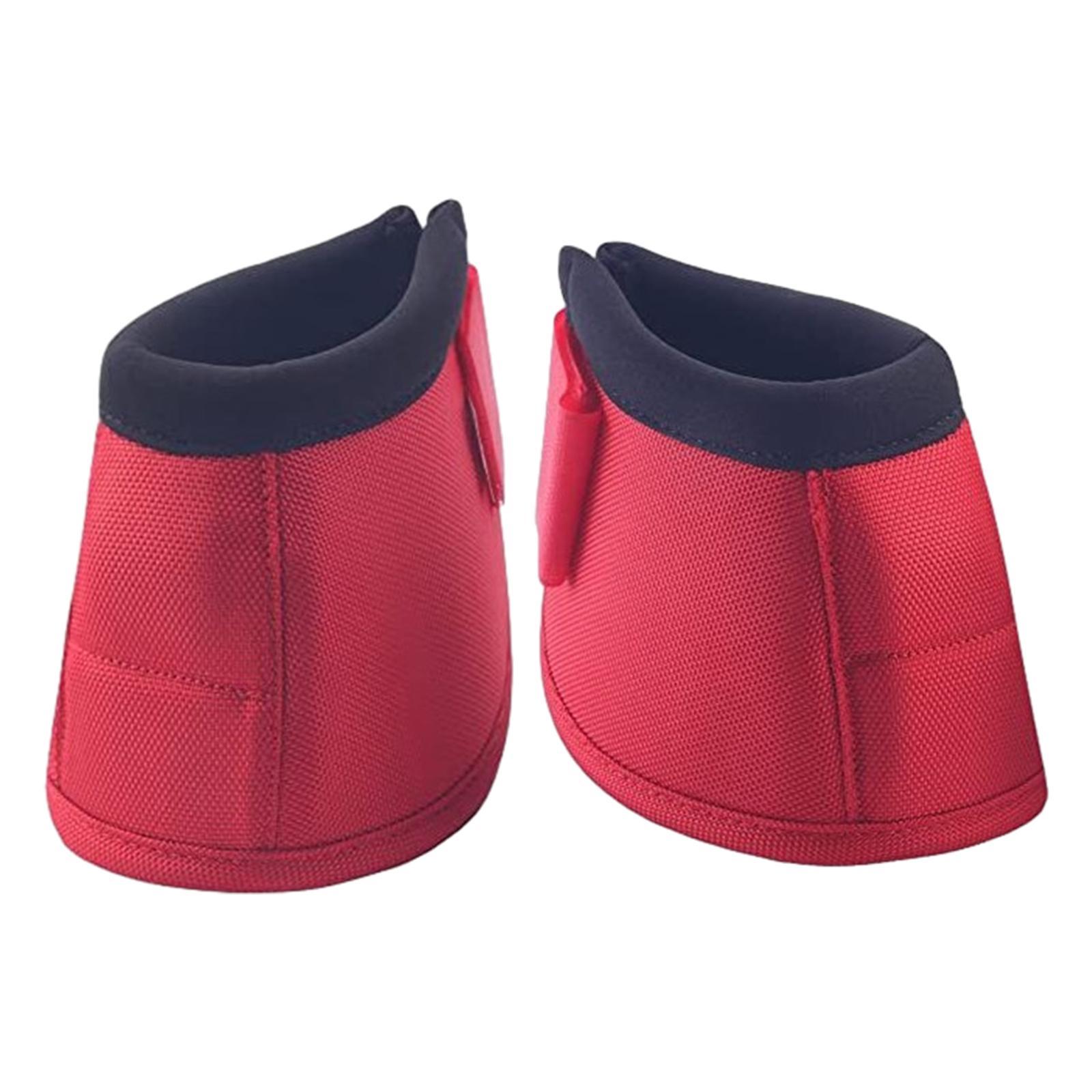 Horse Bell Boots Overreach Bell Boot Oxford Cloth Neoprene Lightweight Shock Absorbing Protection Wear Resistant Pair Equestrian Accessories