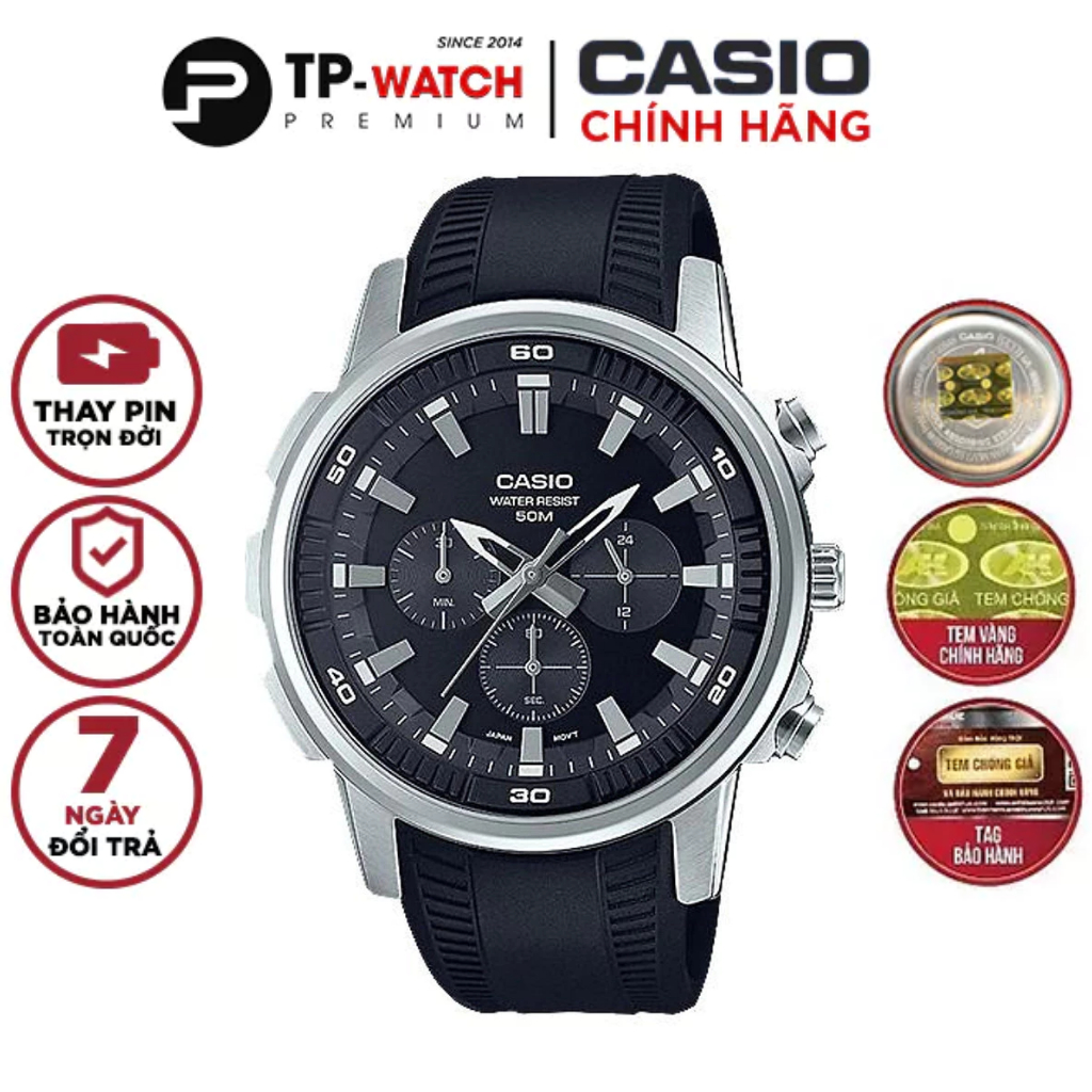 Đồng Hồ Nam Dây Nhựa Casio MTP-E505-1AVDF | MTP-E505-1A
