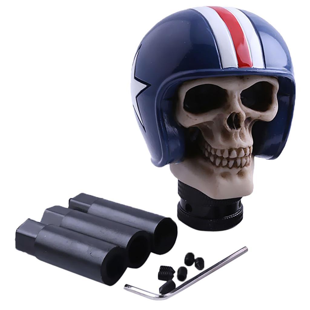 Car Manual Gear Stick  Knob Blue Skull Cover Handle Shifter Lever