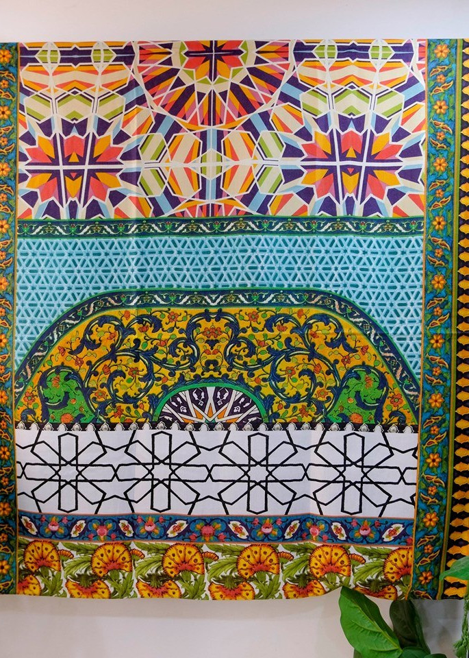 Khăn choàng boho xanh lá