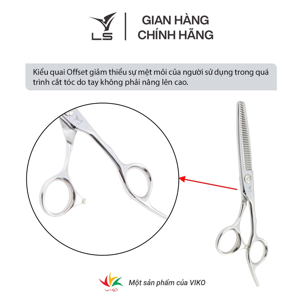Kéo tỉa tóc VLS làm mỏng tạo tầng tóc quai offset vênh đỡ ngón cố định JT3230