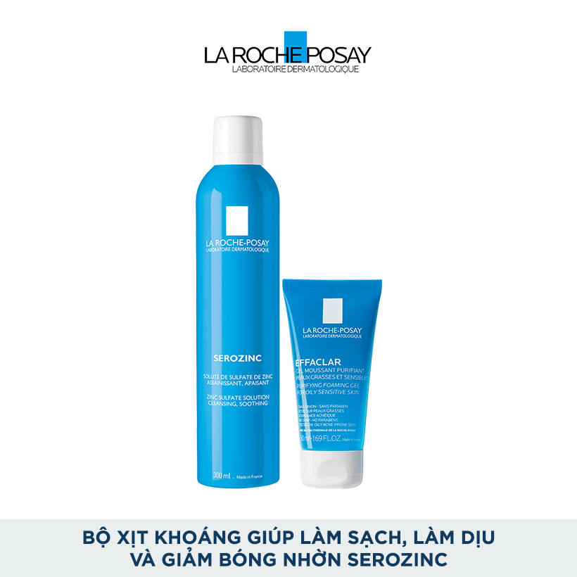 Bộ xịt khoáng giúp làm sạch, làm dịu và giảm bóng nhờn La Roche-Posay Serozinc