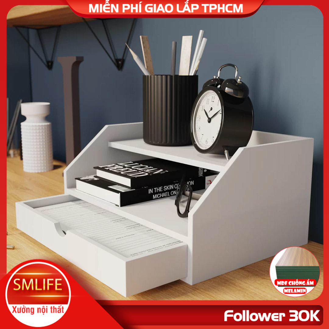Giá sách để bàn làm việc nhỏ gọn SMLIFE Akira