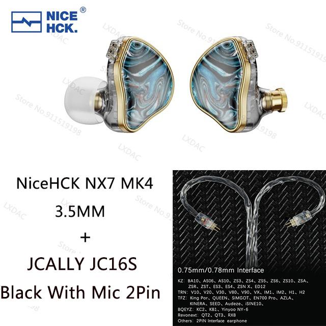 NiceHCK NX7 MK4 Tai nghe nhạc HIFI bằng gỗ ổn định 7 bộ điều khiển Tai nghe hybrid Audiophile có bộ lọc điều chỉnh có thể thay thế IEM Màu sắc: MK4 3.5-JC16S MIC