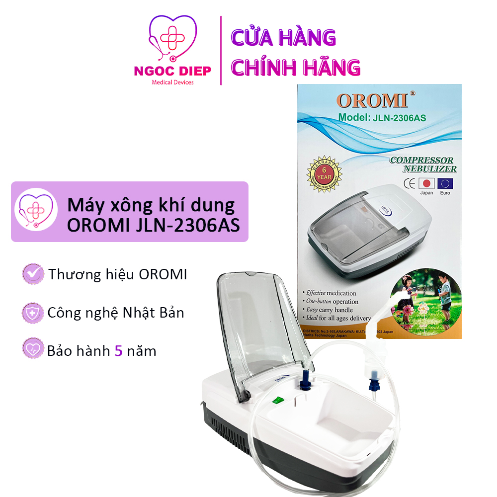 Máy xông khí dung và hút mũi 2 trong 1 OROMI JLN-2306AS - Máy xông mũi họng cho người lớn, trẻ em - Bảo hành 6 năm