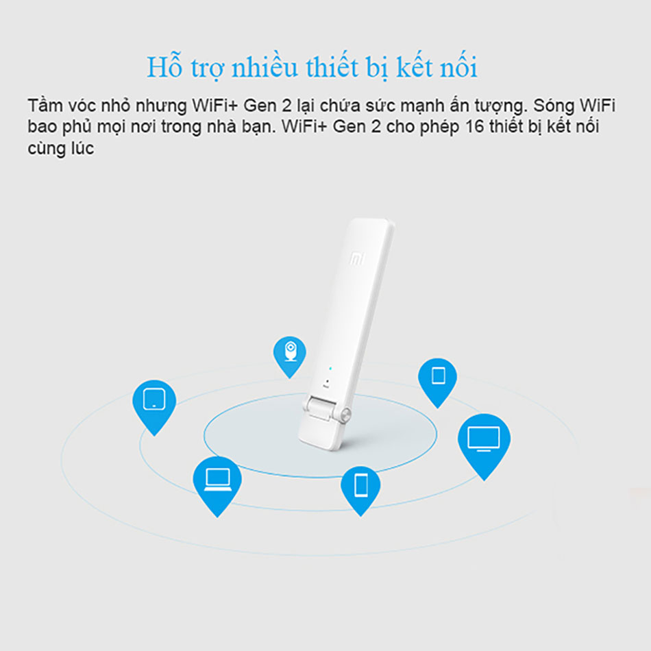 Kích sóng Wifi Xiaomi Repeater gen 2  tốc độ 300mb/s- Hàng Nhập Khẩu