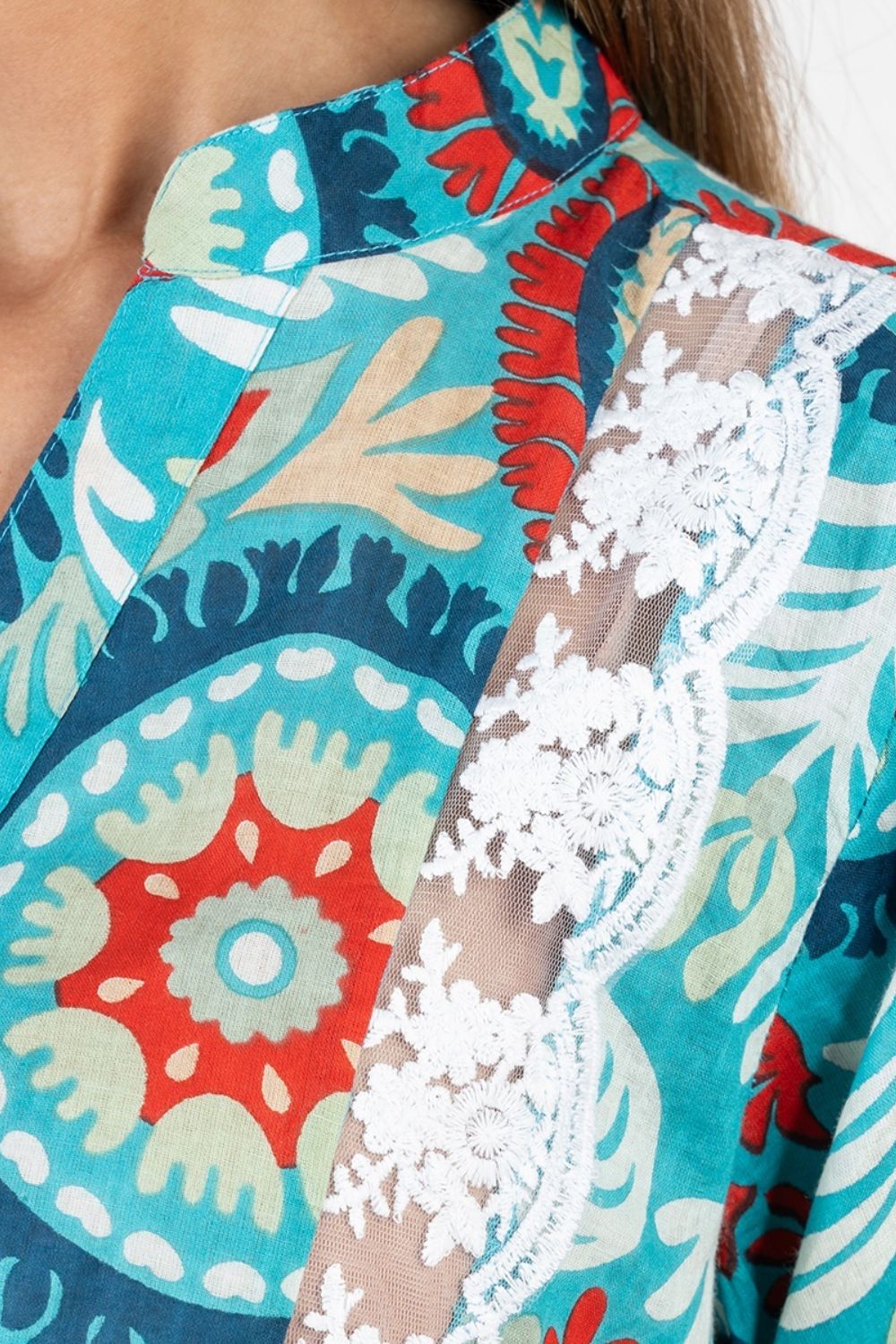 Đầm Cotton Phối Ren Isla Bonita