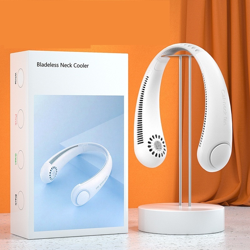 Quạt cổ không lá Thể thao gấp không ồn di động USB sạc quạt nhỏ