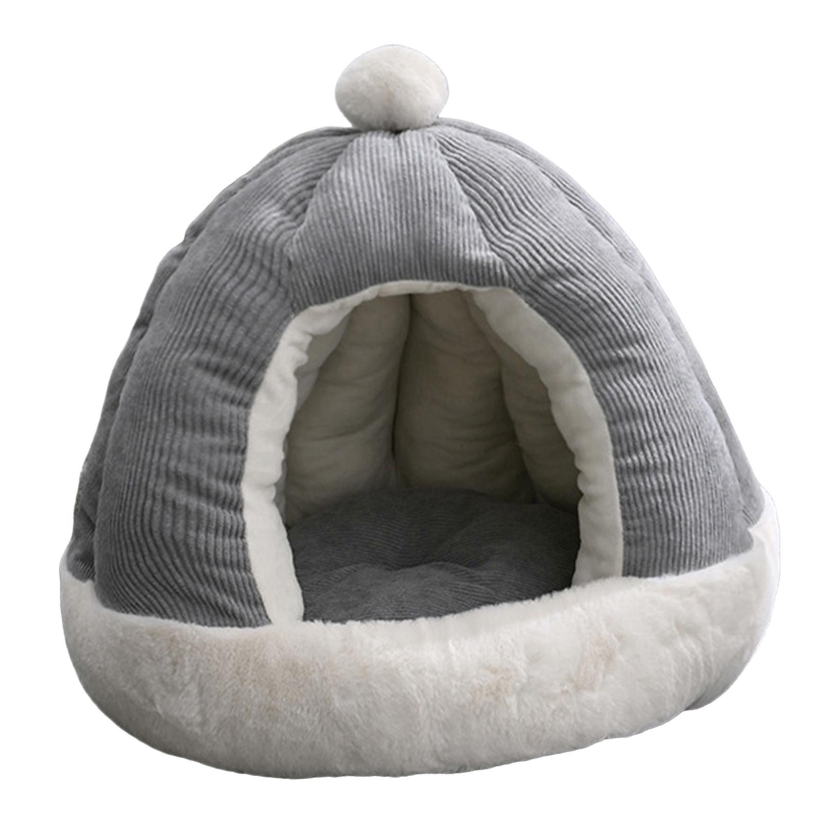 Cute Cat Bed Kitten Cave Kitten House Comfortable Portable Kitty Hut with Cushion Dog Bed Anti Slip Warm Nest Decorative Dog Kennel Pet Bed