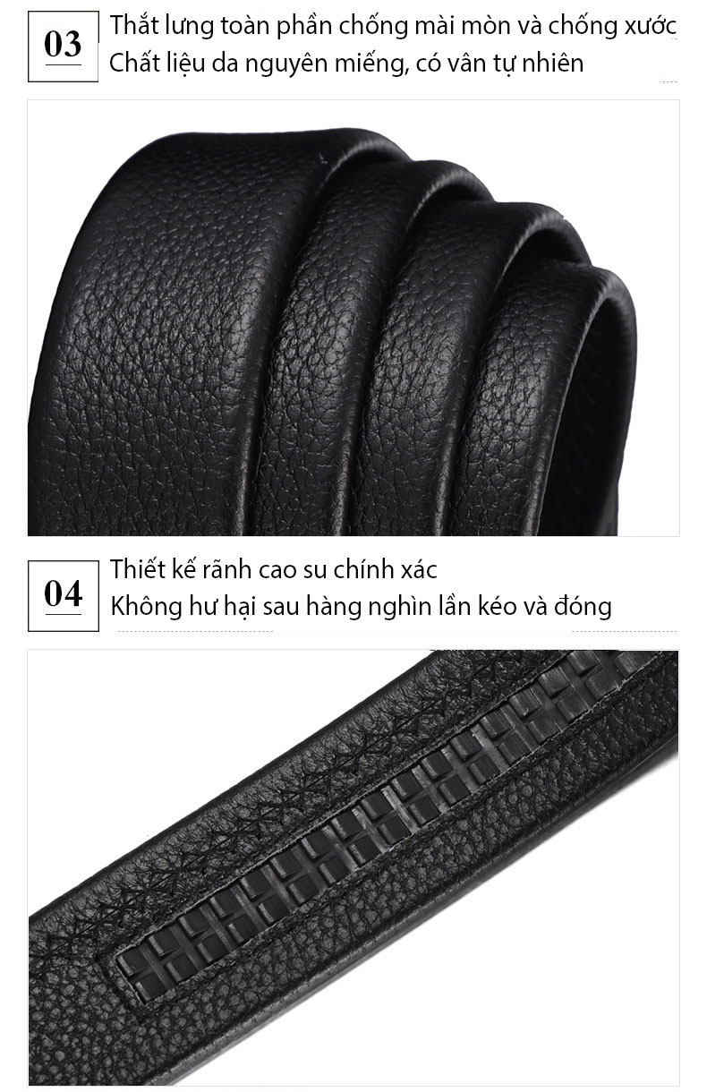 Thắt lưng/ dây nịt nam da bò cao cấp mã 74230DIE - Kiểu 3