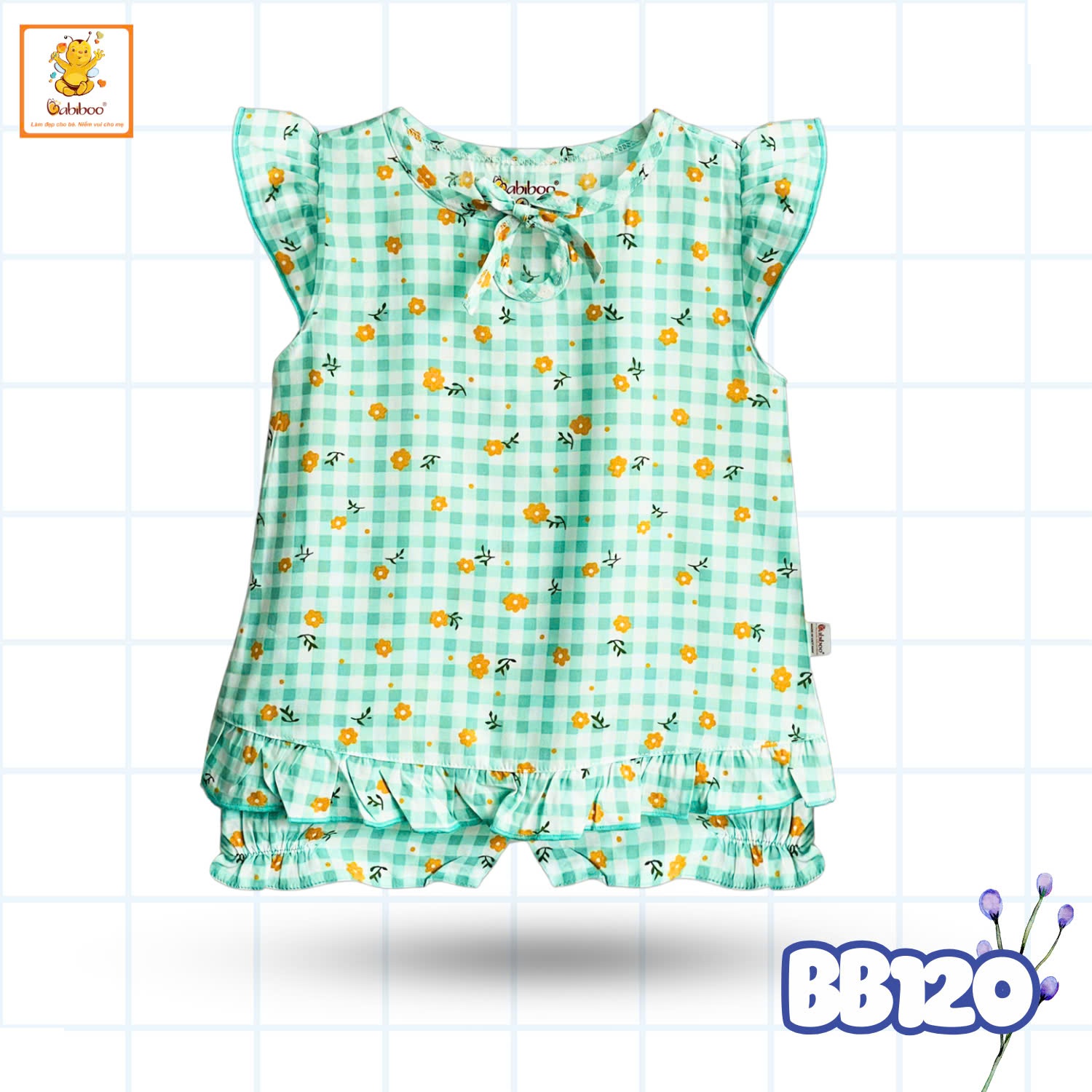 Đồ bộ bé gái BABIBOO bộ cánh tiên vải tole mát lạnh, mềm mịn 6kg-18kg -BB120 (Họa tiết ngẫu nhiên)