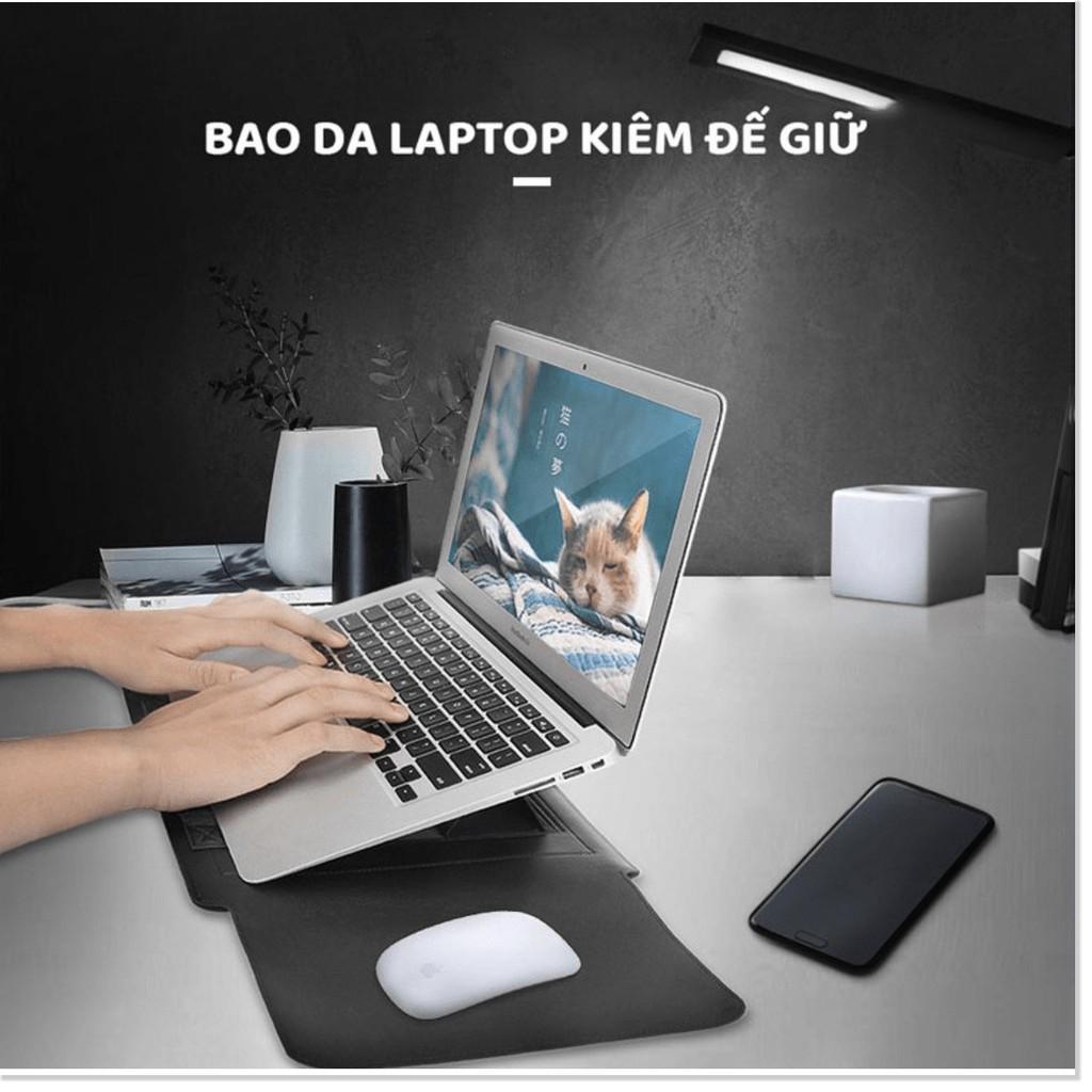 Bao da Laptop có giá đỡ và tấm lót chuột đa năng Sleeve (Đen)