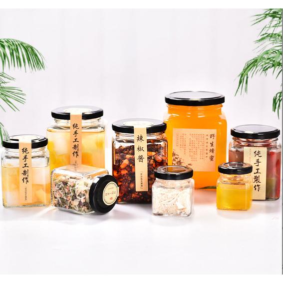 Hũ Vuông Thủy Tinh 750ml , 500ml , 380ml , 280ml , 200ml | Tuỳ chọn màu nắp