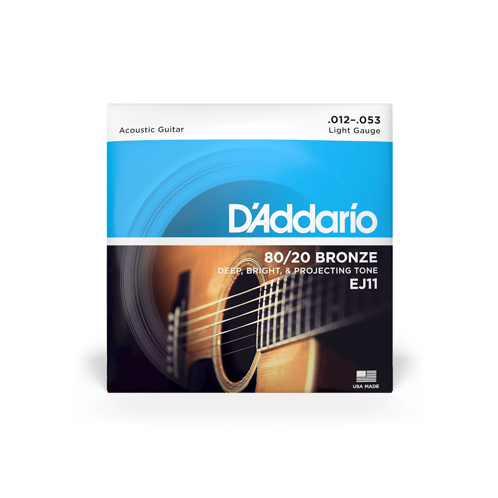 Dây Đàn Guitar Acoustic Regular Light D'Addario EJ11 80/20 Bronze, 12-53 - Bộ Dây Guitar Chính Hãng