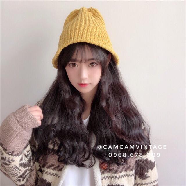 MŨ BUCKET NÓN BUCKET ULZZANG LEN DỆT KIM SIÊU MỀM MỊN