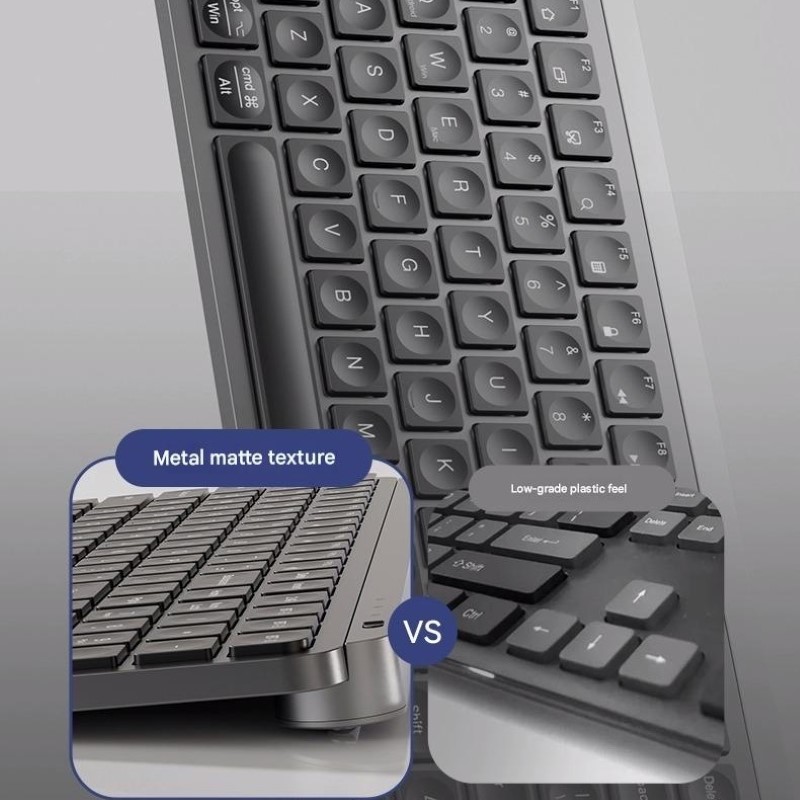 Bàn phím chuột không dây mini X107 - pin sạc - đa kết nối bluetooth 5.0 + Usb wireless 2.4G chống ồn cho pc laptop hàng nhập khẩu