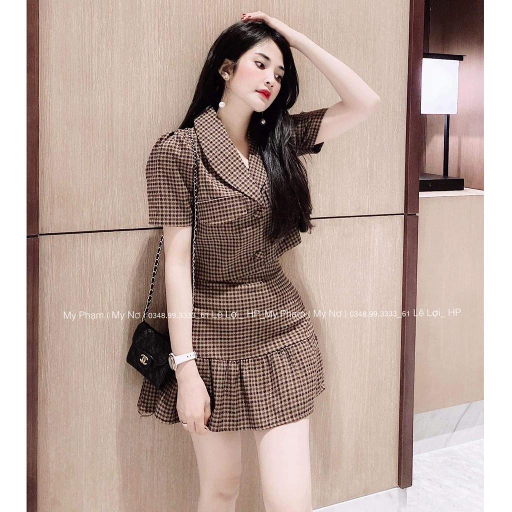 Set Áo Vest Croptop Mix Chân Váy Xòe Đuôi Cá - Bộ Zic Zac Sexy