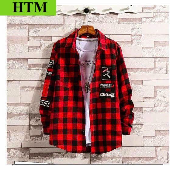 [FREESHIP] Áo Khoác Sơ Mi Nam Nữ Có Nhiều Sọc Quanh Áo Phối Phong Cách Trẻ Trung Năng Động Hình Nổi Hàng Hot Trend HTM FASHION - Trắng