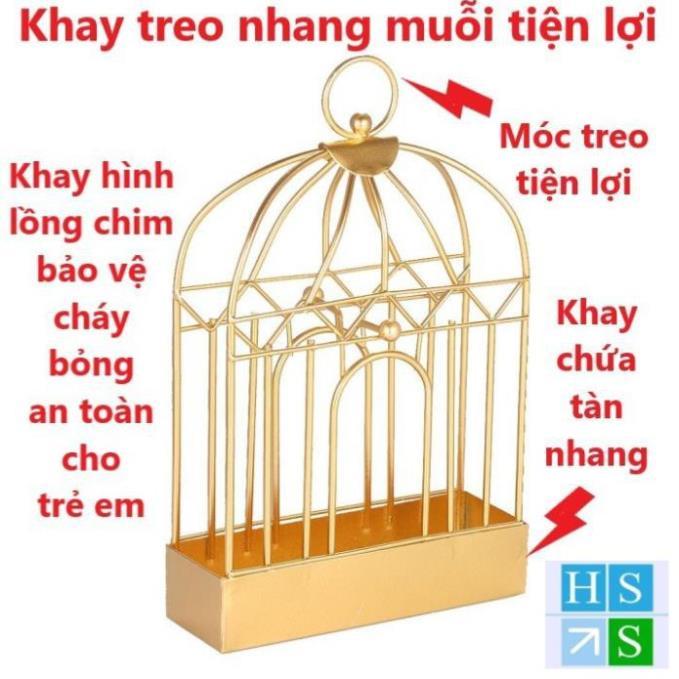 Lồng đựng nhang muỗi hình lồng chim khay đựng hương muỗi bằng thép an toàn cho trẻ em -