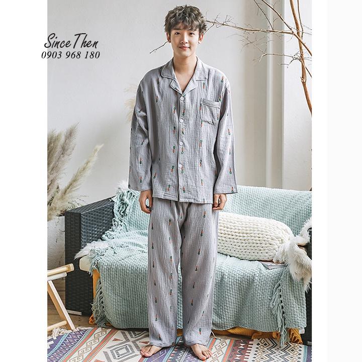 Pyjama nam dài tay vải Thô Nhật, đồ ngủ nam củ rà rốt đẹp - Since Then