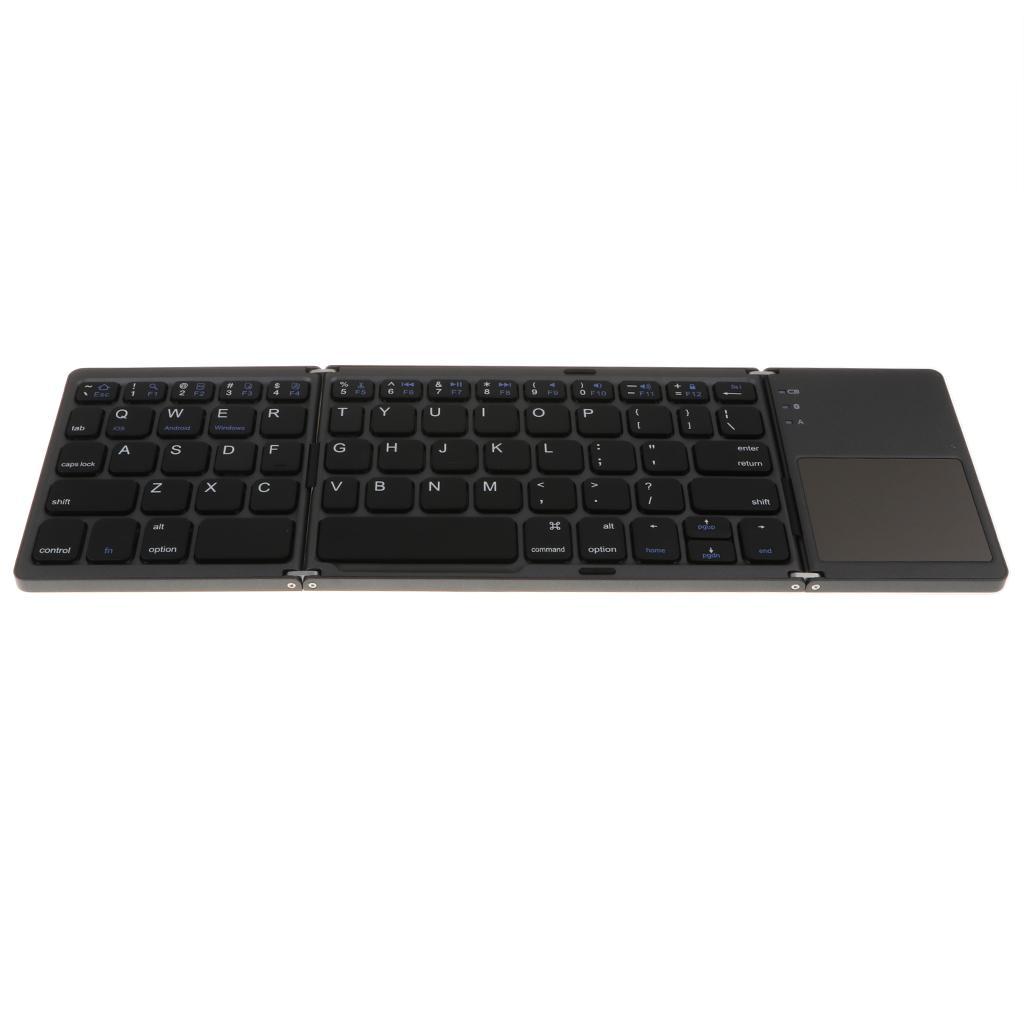 Portable Wireless Folding Keyboard Bluetooth 3.0 Foldable Touchpad black
