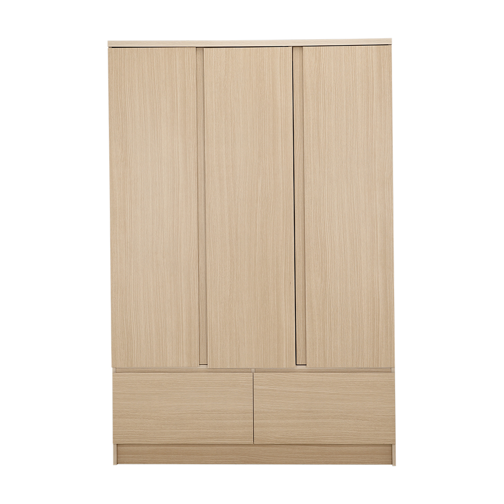 Tủ Quần Áo 3 Cửa Màu Gỗ Sồi Tự Nhiên FASH Kích Thước 120 x 180 cm, Kết Hợp 2 Ngăn Kéo Lưu Trữ Khổng Lồ, Chống Ẩm Mốc | Index Living Mall | Nội Thất Nhập Khẩu Thái Lan - Phân Phối Độc Quyền Tại Việt Nam