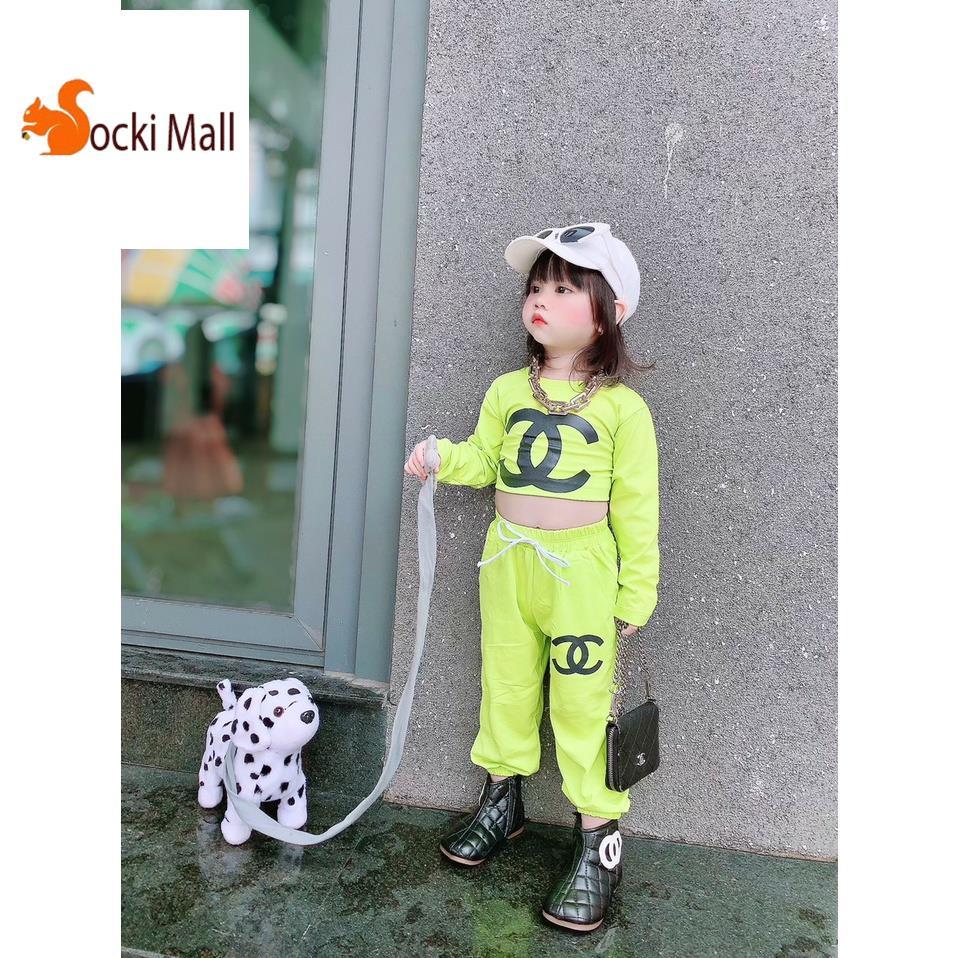 Thời trang trẻ em - Đồ bộ quần áo thun bé gái, kiểu lửng dài thời trang cho bé, thun cotton