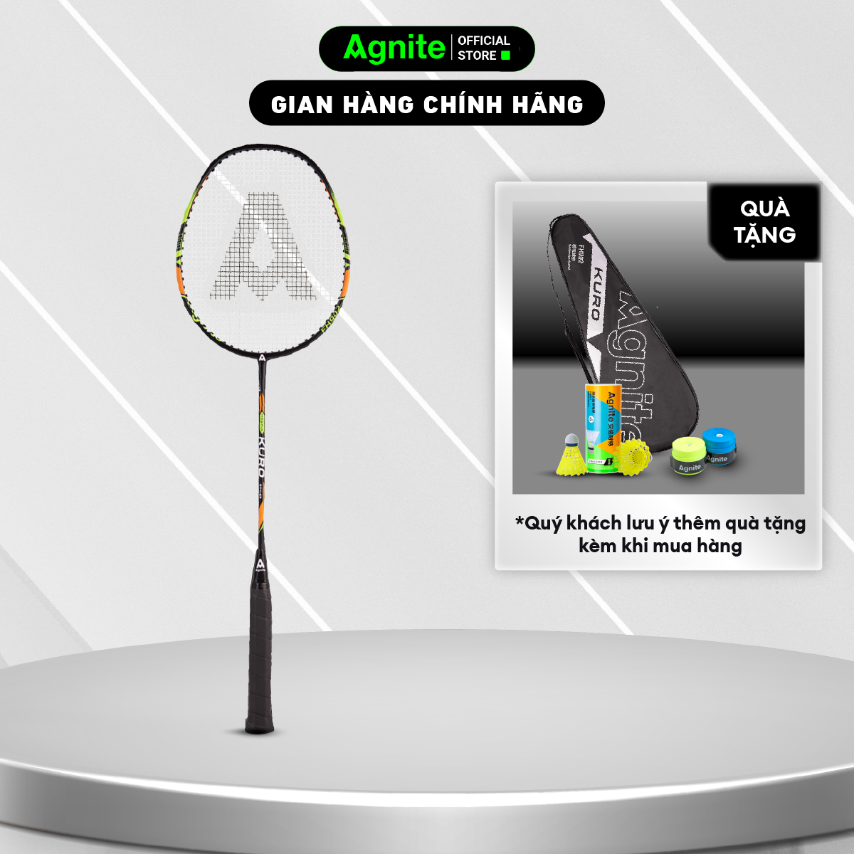 Hình ảnh 1 chiếc vợt đơn thiết kế mới, bền, đẹp, siêu nhẹ chính hãng Agnite tặng kèm túi đựng vợt - FH902