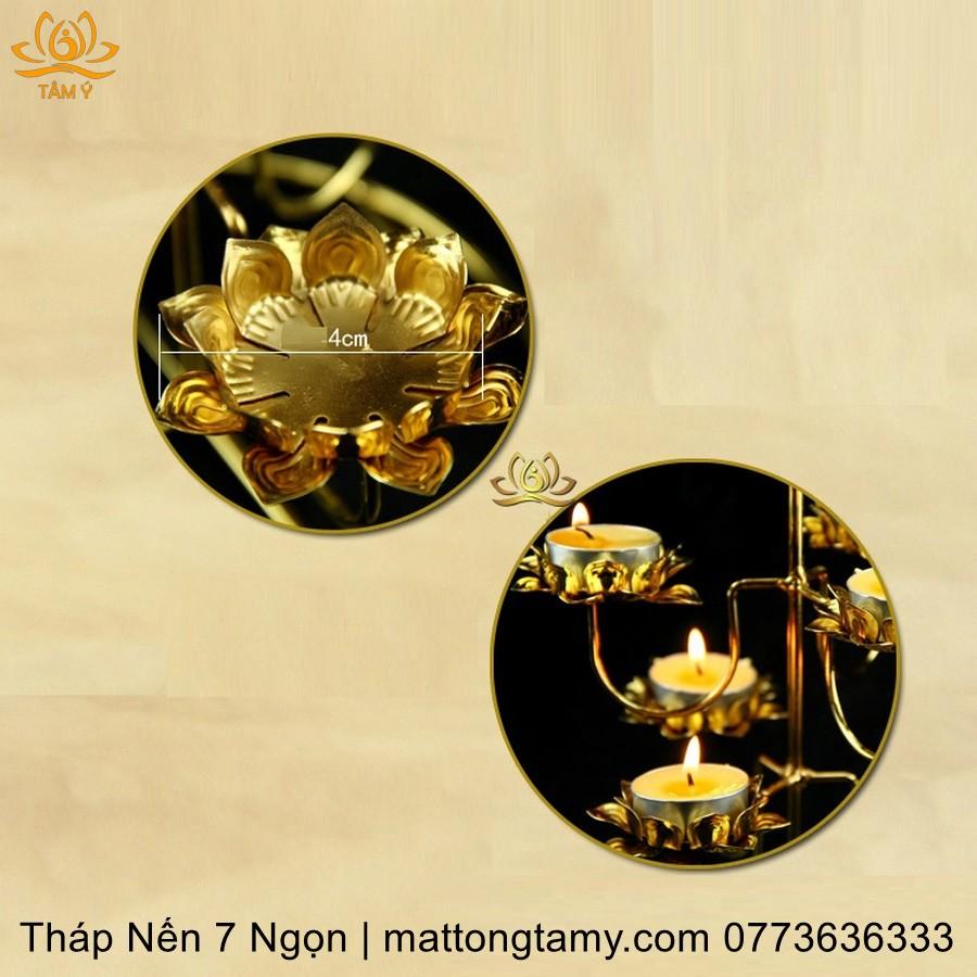 Tháp Chân Đế Nến 3 Tầng 7 Ngọn Hình Bông Sen