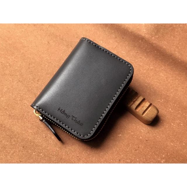 Ví zipper ngắn da bò handmade