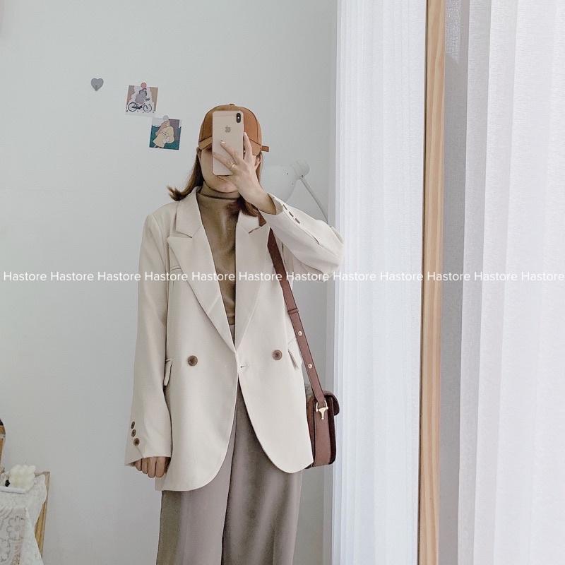 Khoác Blazer tay cài khuy xuất Hàn