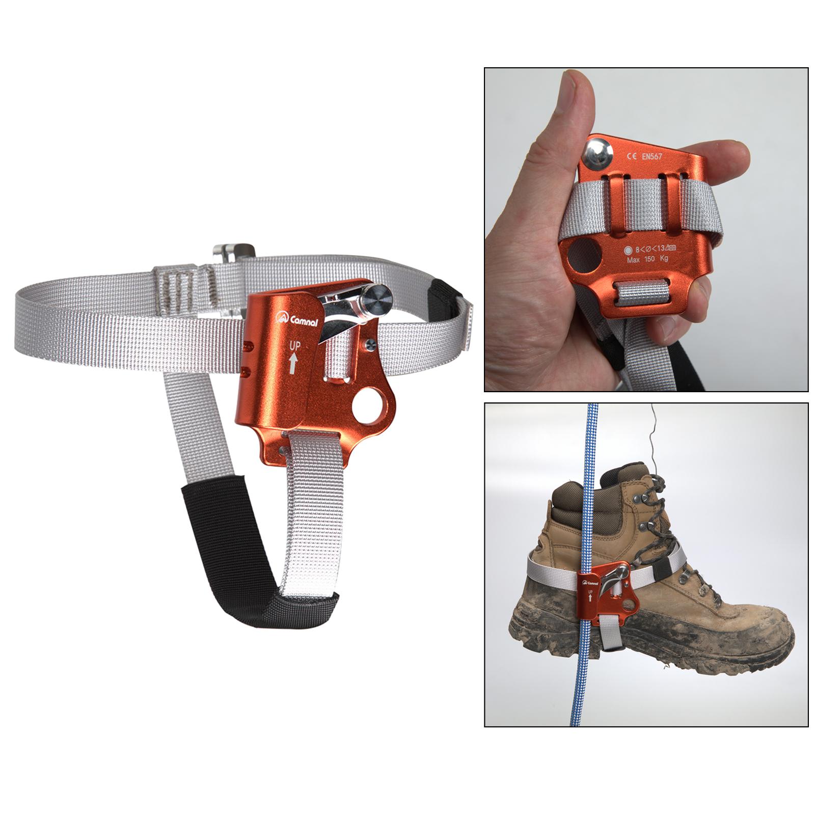 Outdoor Foot Ascender Left Right Foot Riser Rock Climbing Ascender Gear for 8-13mm Vertical Rope Tree Climbing Carving Outdoor Sports