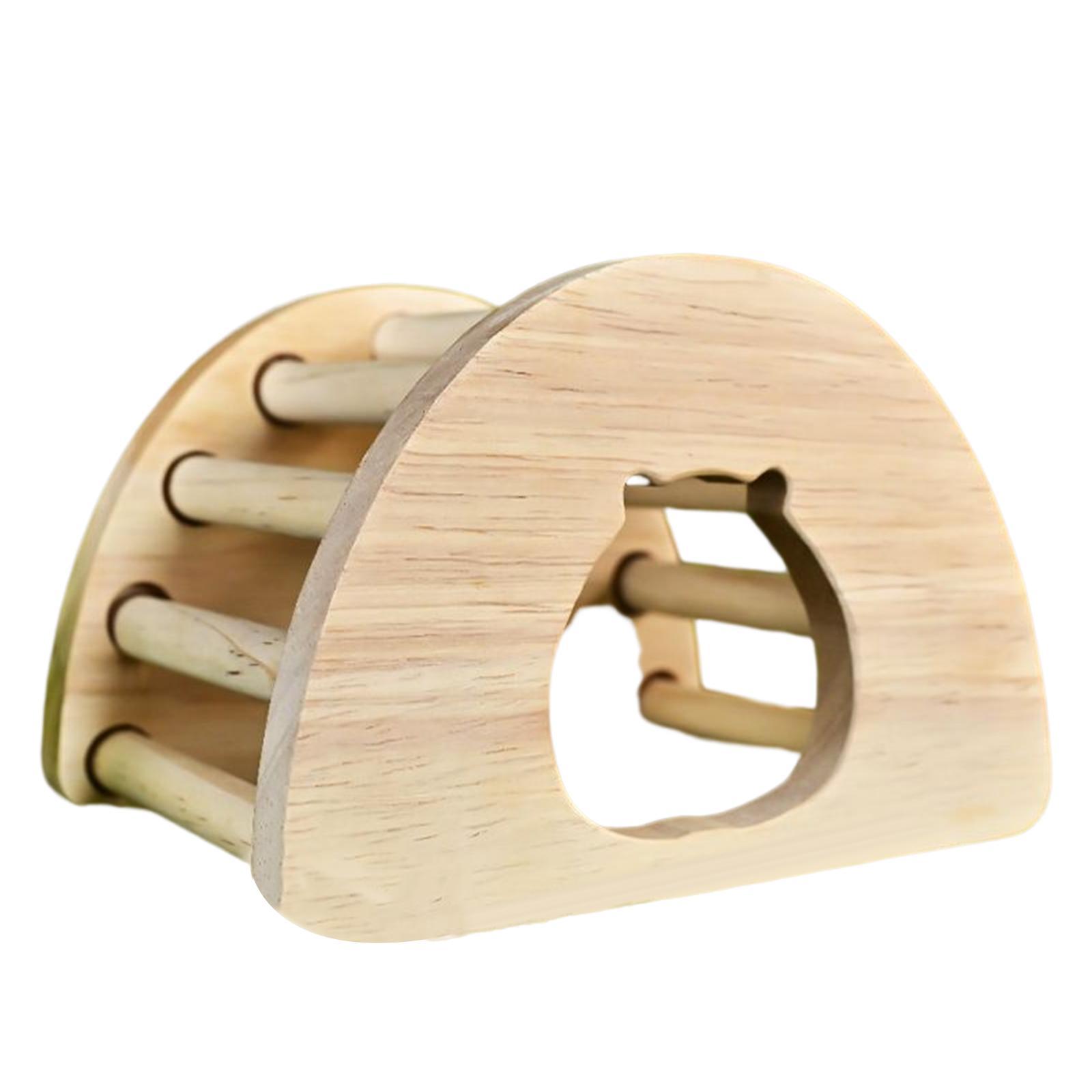 Wooden Hamster House Hideout, Playground Nest Box Hut, Furniture Climbing Toy for Chinchilla, Hedgehog, Gerbil, Rat, Ferret