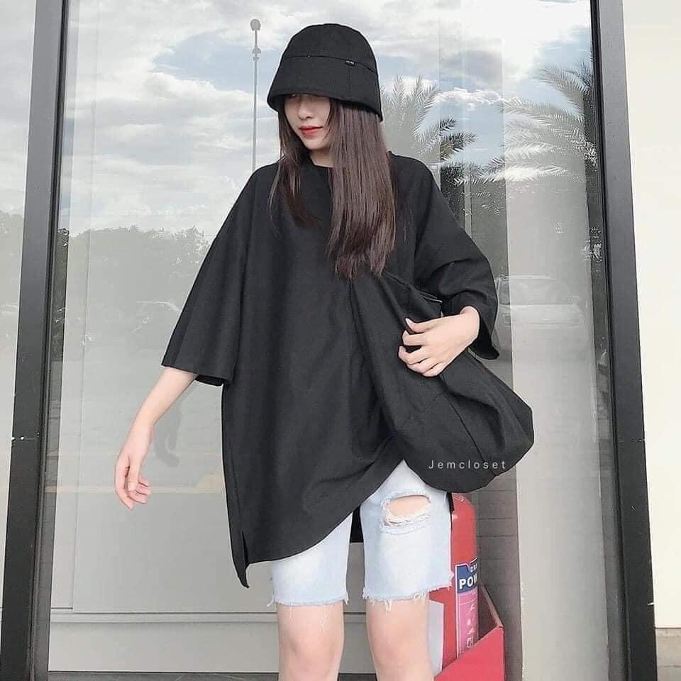 ÁO THUN TRƠN XUÔNG XẺ VẠT SẴN 3 MÀU ẢNH THẬT