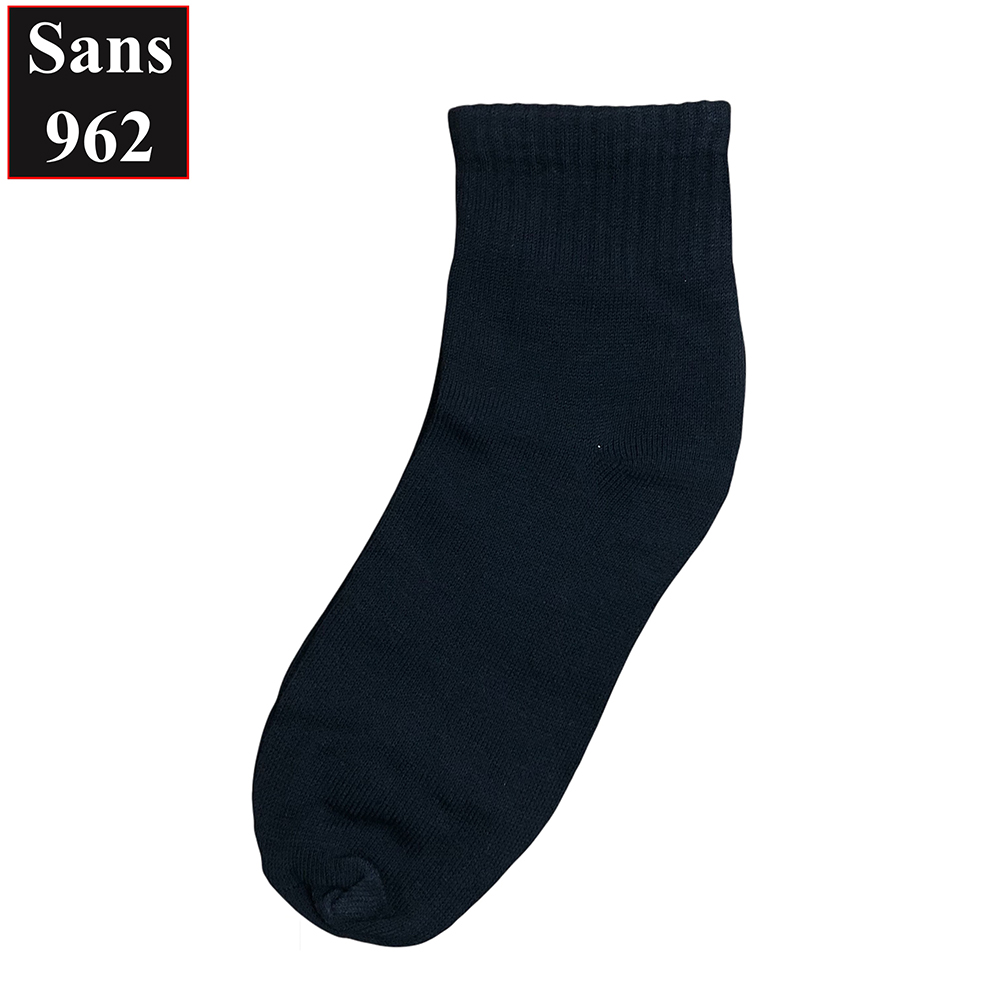 Tất vớ nam cổ cao trơn Sans962 basic cotton xịn mỏng mát thoáng khí khử mùi đen trắng xám thời trang công sở