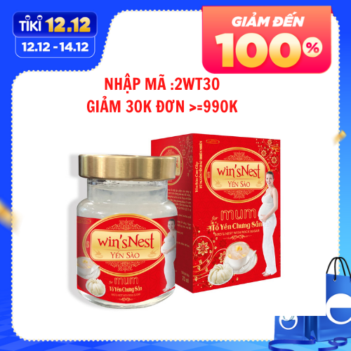 Yến Sào cao cấp win'sNest Tổ Yến Chưng Sẵn mum 20% (70ml) thích hợp cho mẹ mang thai và cho con bú