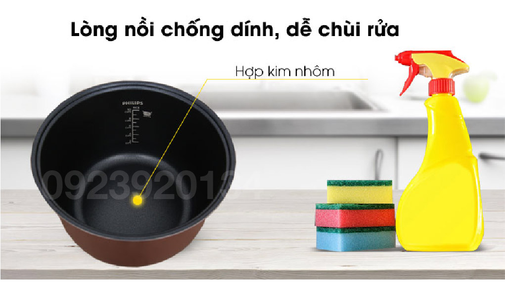 Nồi cơm điện 1.8 lít Philips HD3115/66 - Hàng chính hãng