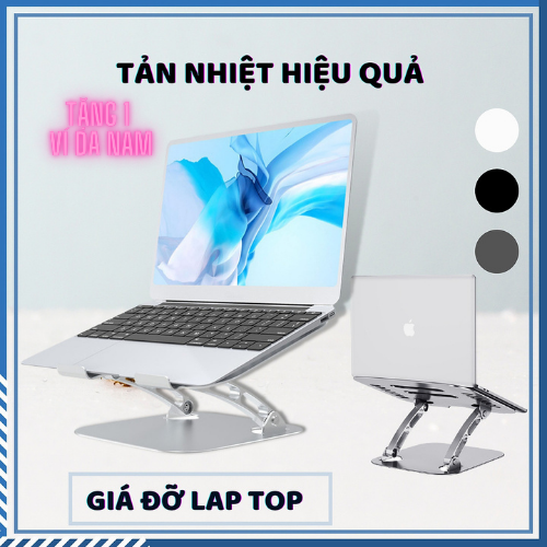 Giá Đỡ Laptop Hợp Kim Nhôm Cao Cấp, Hỗ Trợ Tản Nhiệt, Chống Trơn Trượt Tiện Lợi Dành Cho Laptop 10-17inch