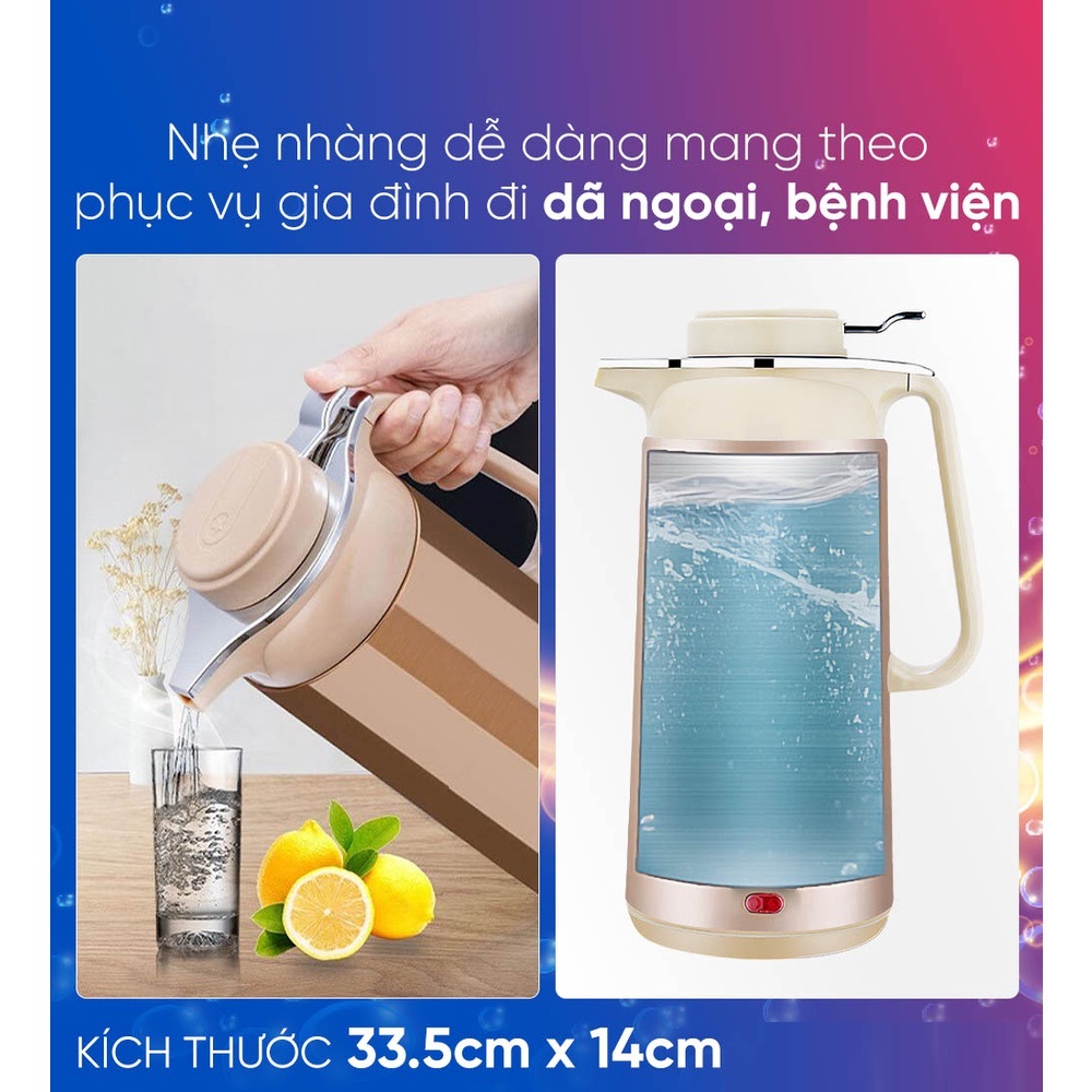 Ấm Siêu Tốc Điện Kiêm Bình Ủ Giữ Nhiệt Trong 24H GUGKDD GD-ST30 (3 lít) - Màu Ngẫu Nhiên - Hàng Chính Hãng