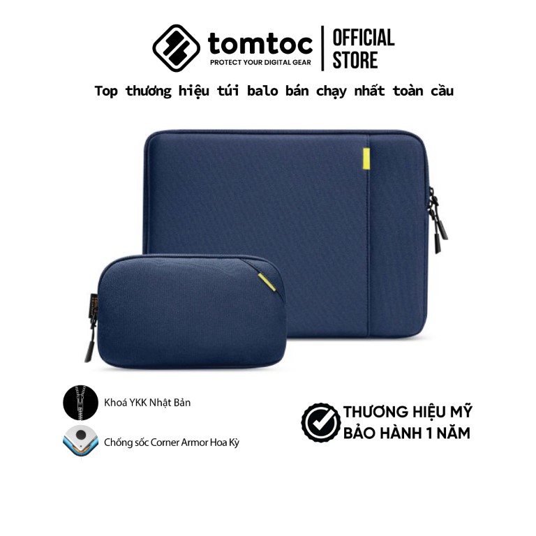 Túi chống sốc Tomtoc Defender Sleeve Kit cho Macbook - Kèm Túi phụ kiện, Hàng chính hãng