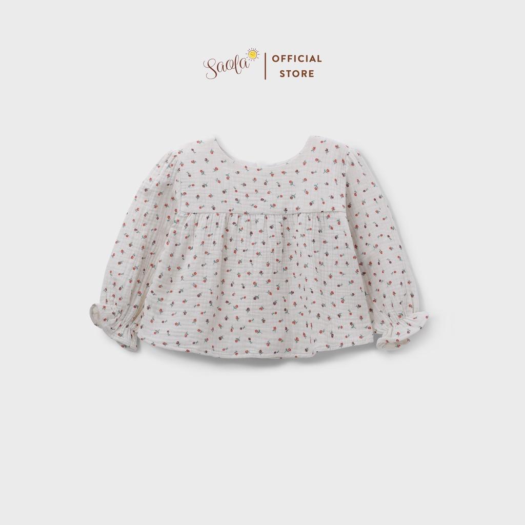 Áo Bé Gái Kiểu BabyDoll Muslin Dài Tay Dễ Thương - MIYA TOP - SAOLA KIDS CLOTHING - 2 Màu