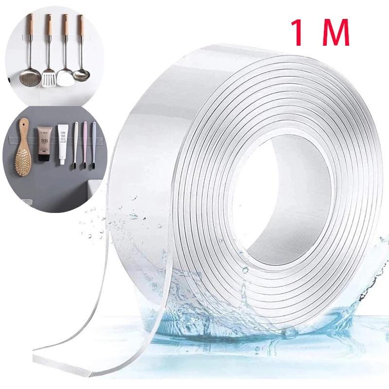 Acrylic, Keo 2 mặt trong suốt siêu dính, chóng nước, Độ dày : 1mm, khổ 1cm * 1 mét
