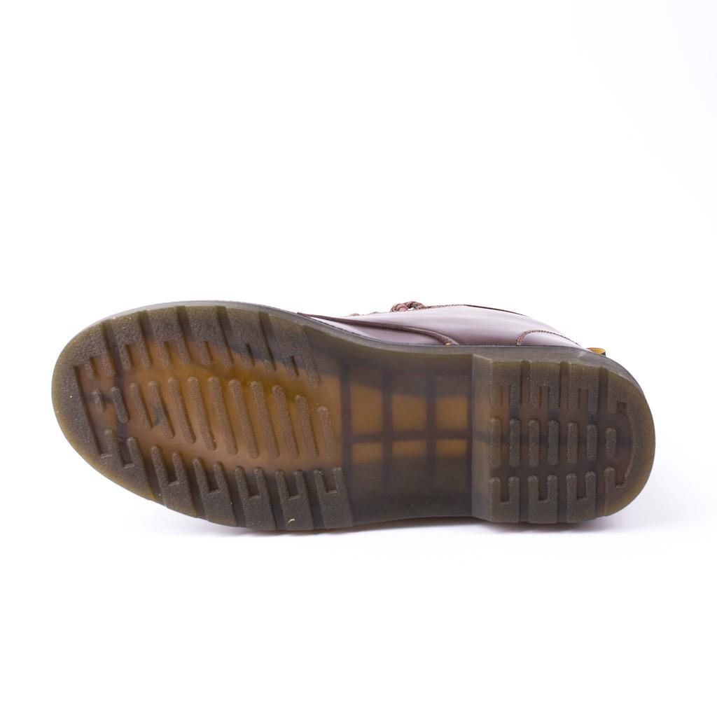 Giày Boot Nam Cổ Lửng Đế Khâu Da Trơn Màu Nâu Phong Cách - M354-NAU- Kèm Vòng Gỗ Bách Xanh