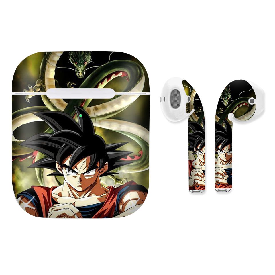 Miếng dán skin chống bẩn cho tai nghe AirPods in hình Songoku Dragon Ball - 7vnr011 (bản không dây 1 và 2)