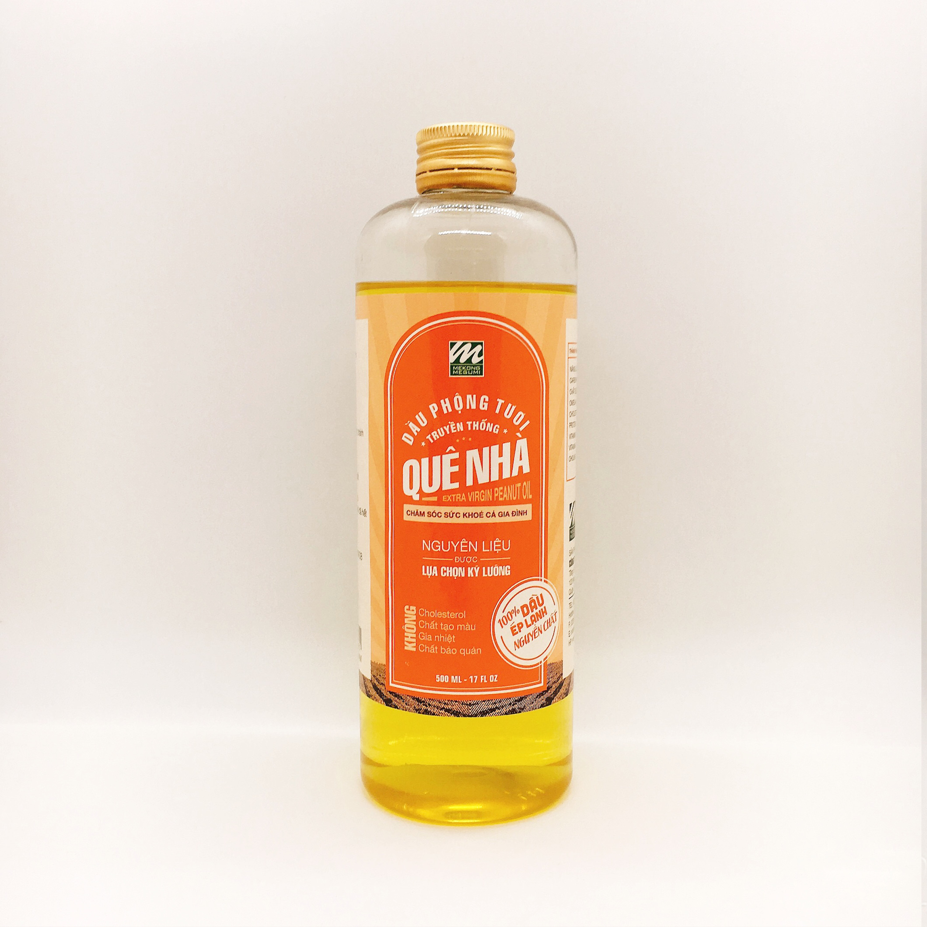 Dầu phộng tươi nguyên chất ép lạnh (500ml) - Extra Virgin Peanut Oil - Mekông Megumi