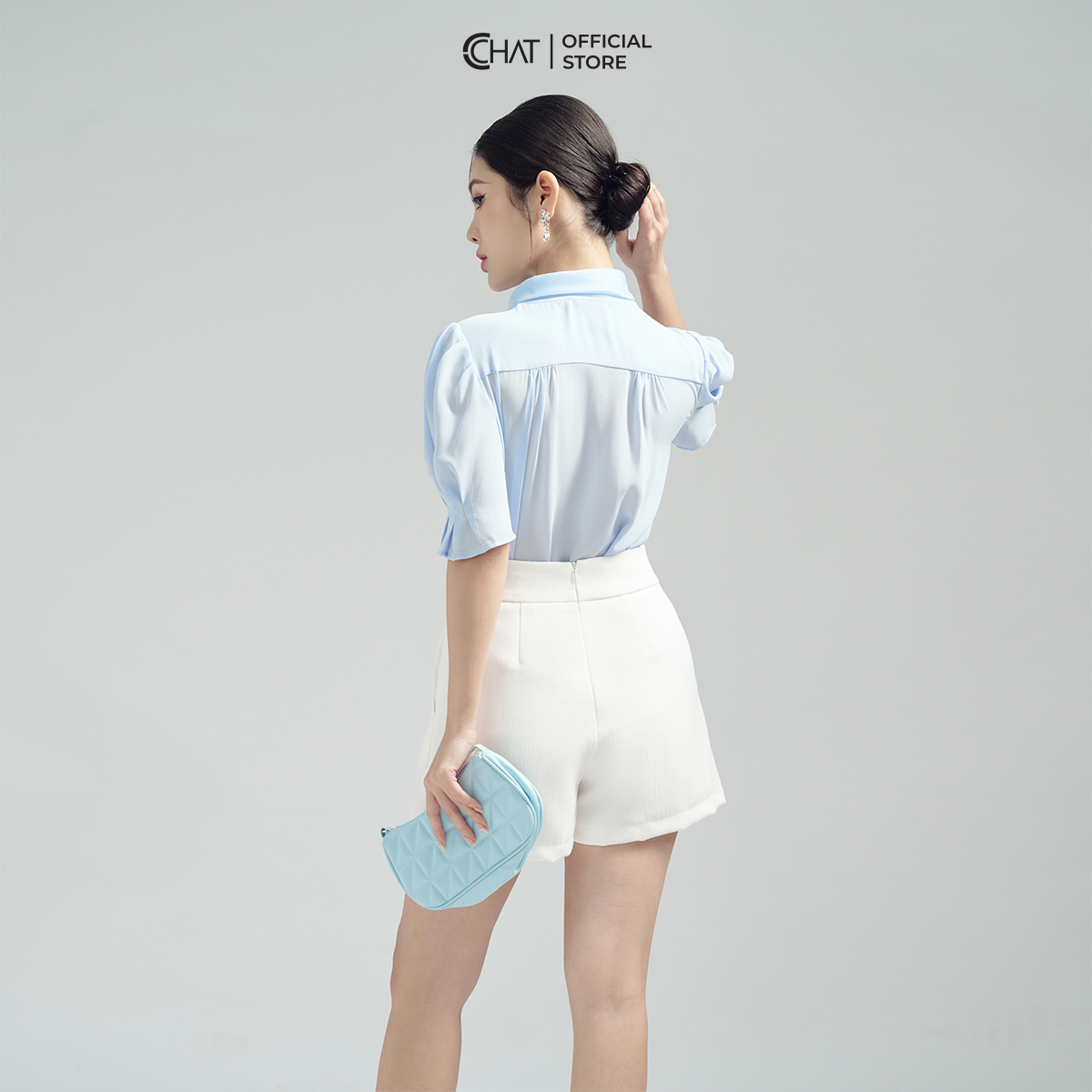 Quần Đùi Nữ  Kiểu Cạp Bổ Phối Mác Dáng A Chất Tuytsi Mềm Nhẹ 13ONS2012AT