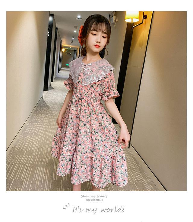 DONGSHOP HOT Cô gái ăn mặc mùa hè trang phục mùa hè 2022 tây váy công chúa cô gái hoa đầm đầm chiffon váy mùa hè