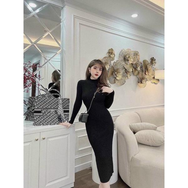 Váy len body dáng dài