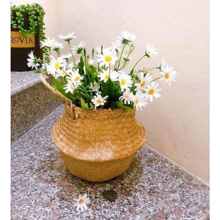 Giỏ cói 23cm để cây, cắm hoa